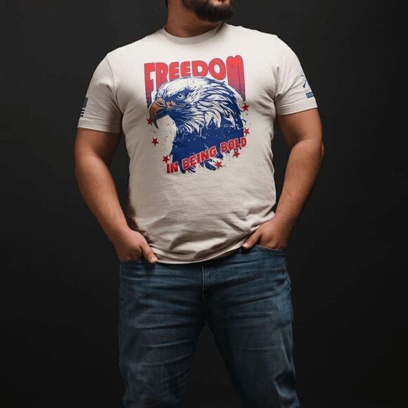 Grunt Style Mens Club 2024 Feb Freedom In Being Bold Ivory T Shirt Large NWT - Picture 1 of 4